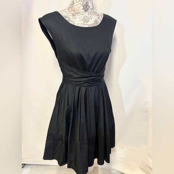 MELLODAY Black sleeveless Deep V back skater dress size L. - Picture 9 of 14